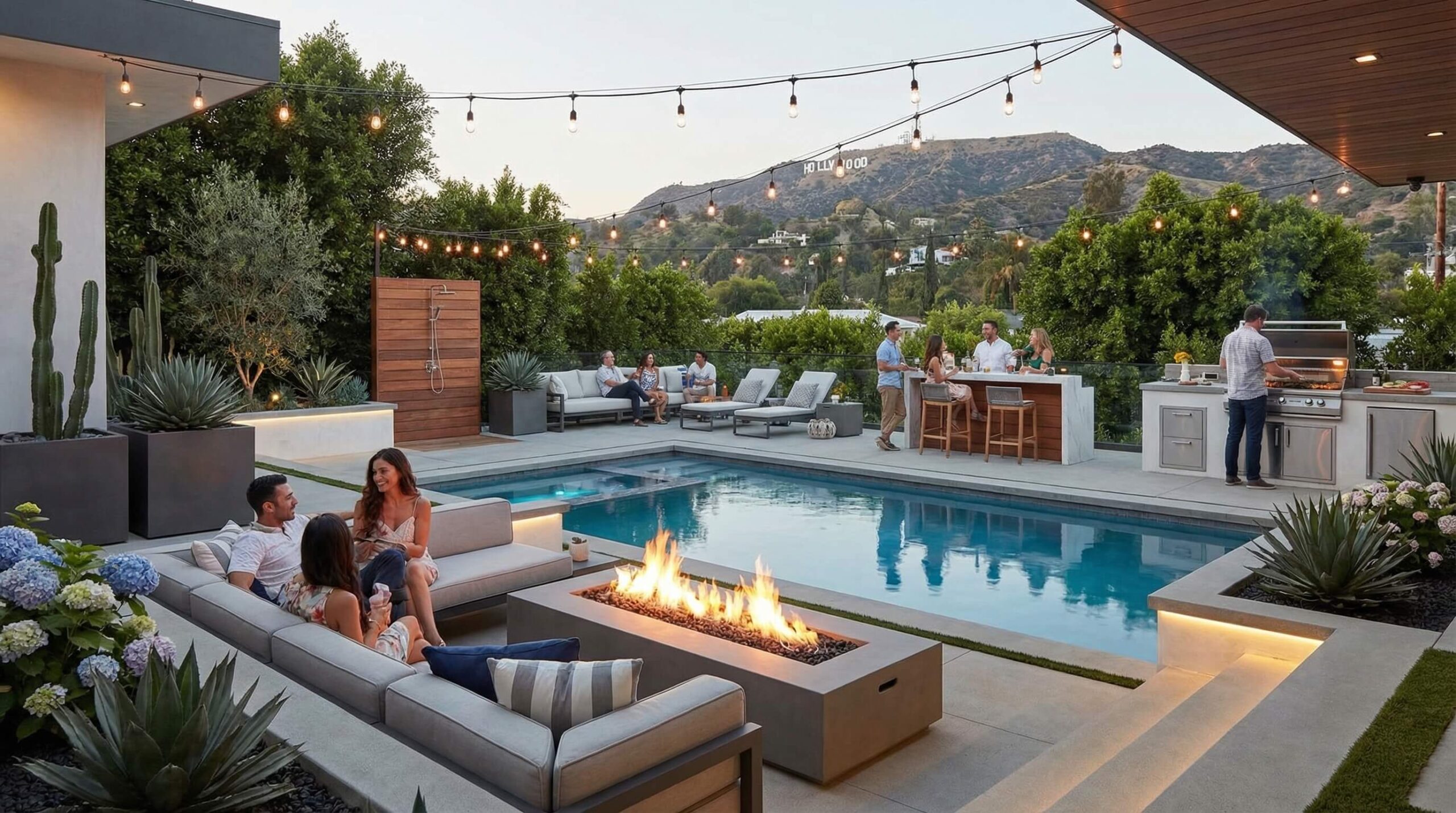 2026 Backyard Design Trends Los Angeles — Pool and Outdoor Kitchen