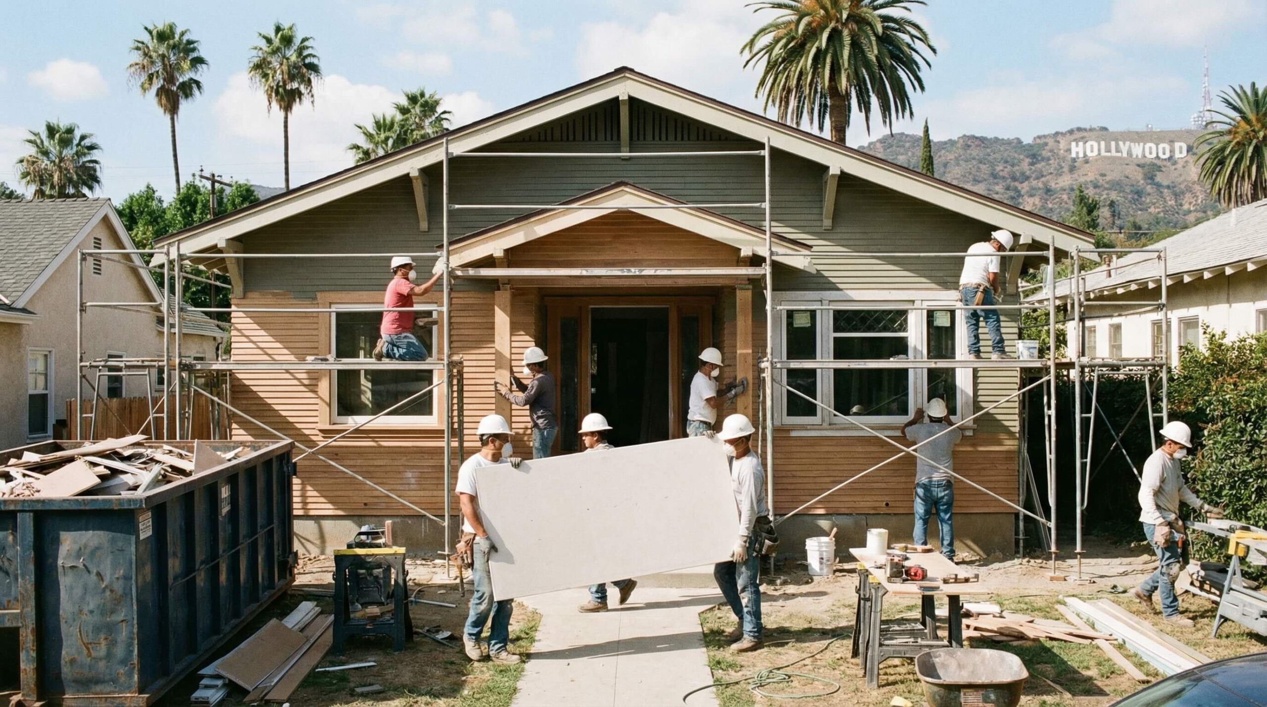 Renovation Process Los Angeles — Precise Building & Restoration Project in Progress