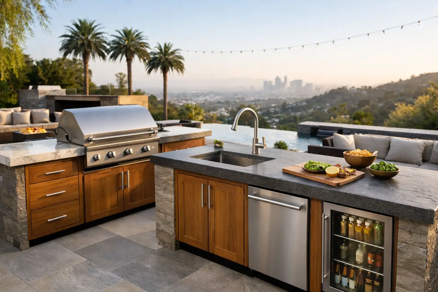 Best Countertops and Cabinets for LA Outdoor Kitchens