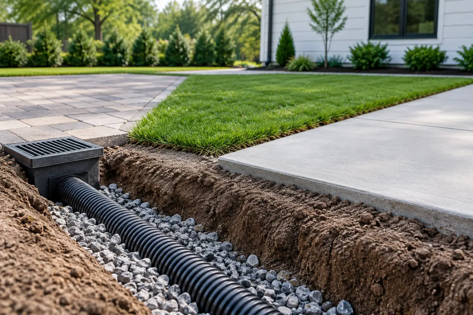 Why Plan Drainage Before Pavers, Turf or Concrete?